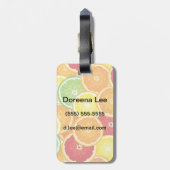 Patroon met citrusvruchten bagagelabel (Achterkant verticaal)
