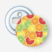 Patroon met citrusvruchten button flesopener (Voorkant)
