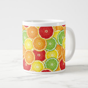 Patroon met citrusvruchten grote koffiekop