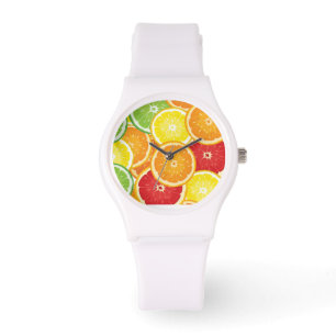 Patroon met citrusvruchten horloge