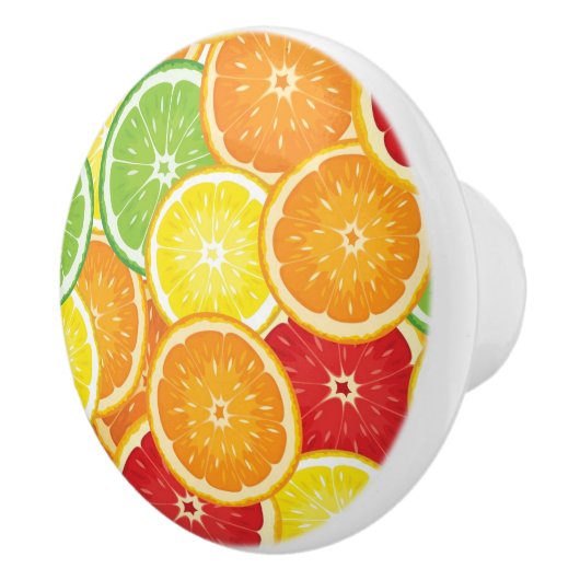 Patroon met citrusvruchten keramische knop (Rechts)