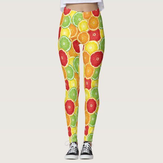 Patroon met citrusvruchten leggings (Voorkant)