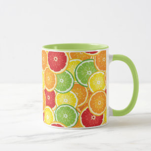 Patroon met citrusvruchten mok