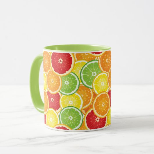 Patroon met citrusvruchten mok (Voorkant links)