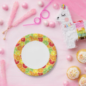 Patroon met citrusvruchten papieren bordje (Feest)