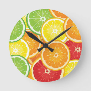 Patroon met citrusvruchten ronde klok