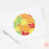 Patroon met citrusvruchten ronde sticker (Envelop)