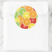 Patroon met citrusvruchten ronde sticker (Tas)