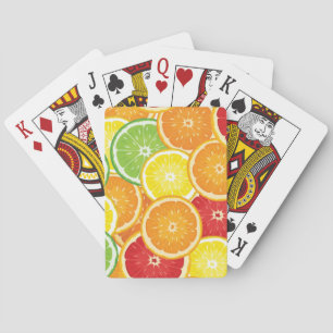 Patroon met citrusvruchten speelkaarten