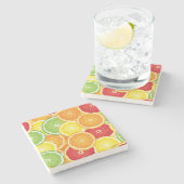 Patroon met citrusvruchten stenen onderzetter (Zijkant)