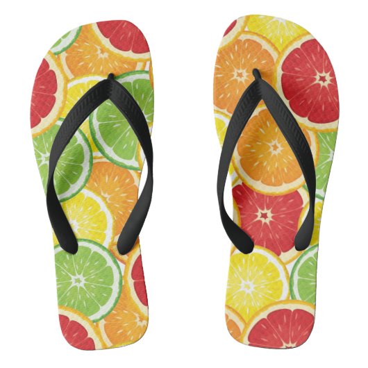 Patroon met citrusvruchten teenslippers (Voetbed)