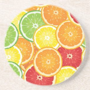 Patroon met citrusvruchten zandsteen onderzetter
