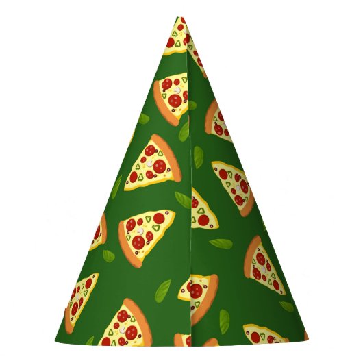 patroon met coole pizzakoteringen feesthoedjes (Achterkant)