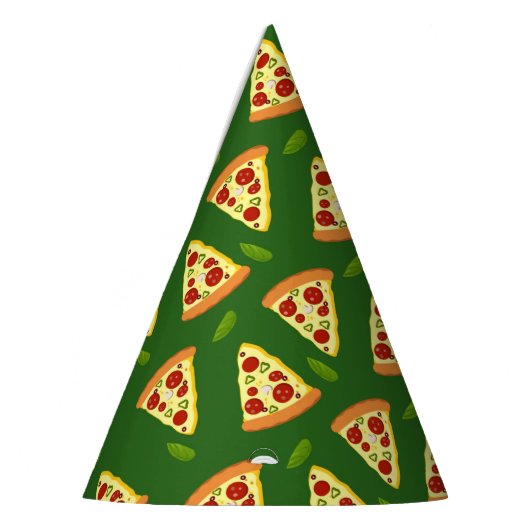 patroon met coole pizzakoteringen feesthoedjes (Links)