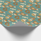 Patroon met cupcakes en snoepjes cadeaupapier (Hoek)