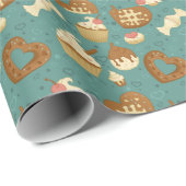 Patroon met cupcakes en snoepjes cadeaupapier (Rol Hoek)
