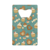 Patroon met cupcakes en snoepjes creditkaart flessenopener (Voorkant)