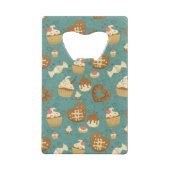 Patroon met cupcakes en snoepjes creditkaart flessenopener (Achterkant)