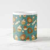 Patroon met cupcakes en snoepjes grote koffiekop (Voorkant)