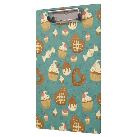 Patroon met cupcakes en snoepjes klembord (Links)
