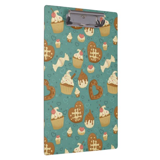 Patroon met cupcakes en snoepjes klembord (Rechts)