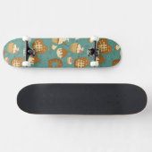 Patroon met cupcakes en snoepjes persoonlijk skateboard (Horizontaal)