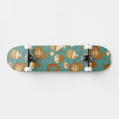 Patroon met cupcakes en snoepjes persoonlijk skateboard (Horizontaal)