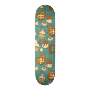 Patroon met cupcakes en snoepjes persoonlijk skateboard