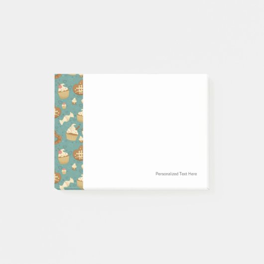 Patroon met cupcakes en snoepjes post-it® notes (Voorkant)