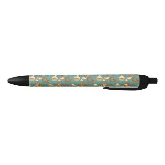 Patroon met cupcakes en snoepjes zwarte inkt pen (Bodem)