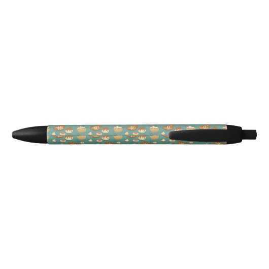 Patroon met cupcakes en snoepjes zwarte inkt pen (Achterkant)