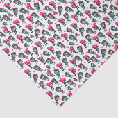 Patroon met Cute Zombie Girls, Jongens en Harten Tissuepapier (Detail)