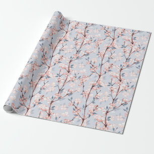 Patroon met delicate lentesakura-bloemen cadeaupapier