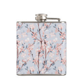 Patroon met delicate lentesakura-bloemen heupfles (Achterkant)