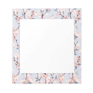 Patroon met delicate lentesakura-bloemen notitieblok
