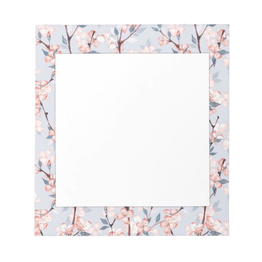 Patroon met delicate lentesakura-bloemen notitieblok (Voorkant)