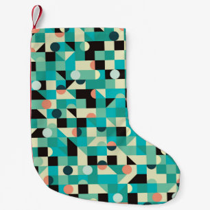 patroon met driehoeken en cirkels. kleine kerstsok