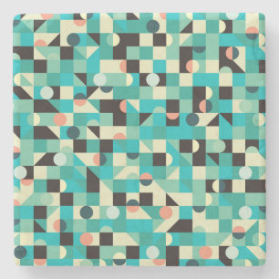  patroon met driehoeken en cirkels. stenen onderzetter