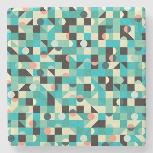  patroon met driehoeken en cirkels. stenen onderzetter (Voorkant)