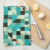  patroon met driehoeken en cirkels. theedoek (Quarter Fold)