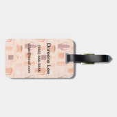 Patroon met drinken en tekst bagagelabel (Achterkant horizontaal)