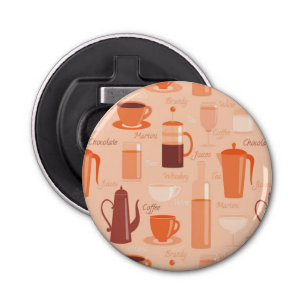 Patroon met drinken en tekst button flesopener