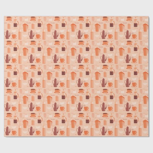 Patroon met drinken en tekst cadeaupapier (Vlak)