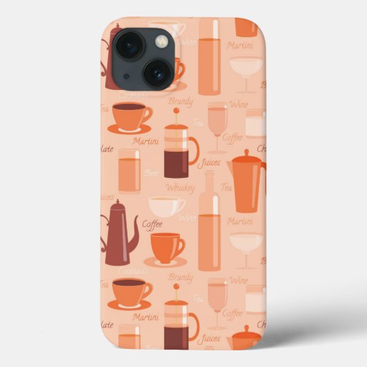 Patroon met drinken en tekst Case-Mate iPhone case (Achterkant)