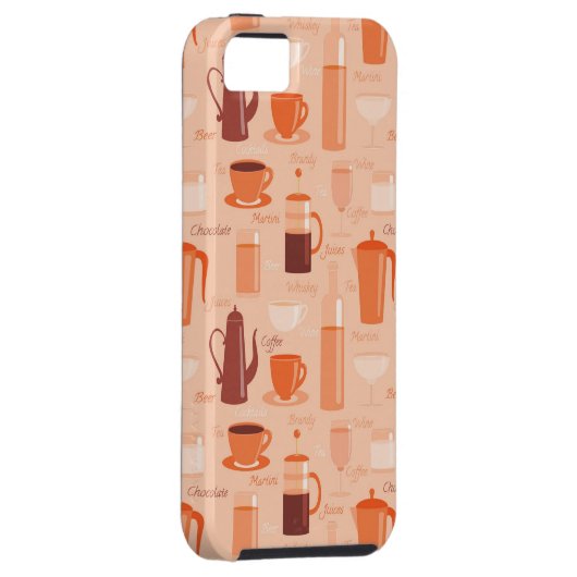 Patroon met drinken en tekst Case-Mate iPhone case (Back/Rechts)