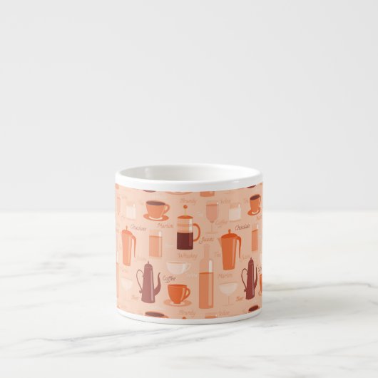 Patroon met drinken en tekst espresso kop (Voorkant)