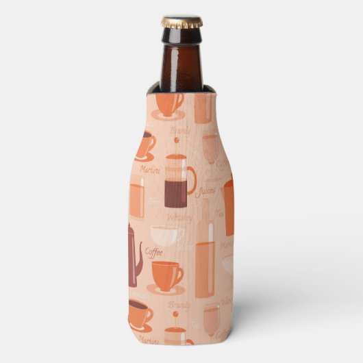 Patroon met drinken en tekst flesjeskoeler (Fles Voorkant)