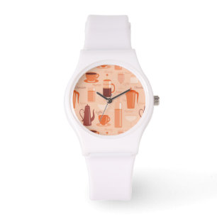 Patroon met drinken en tekst horloge