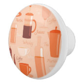 Patroon met drinken en tekst keramische knop (Rechts)