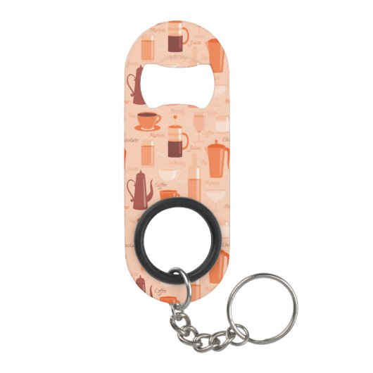 Patroon met drinken en tekst mini flessenopener (Achterkant)